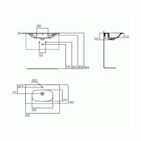 Lavoar pentru mobilier Ideal Standard, Tesi 82 cm, alb